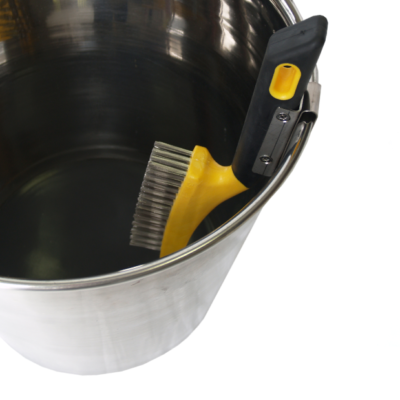 Stainless Steel brush with holder in bucket